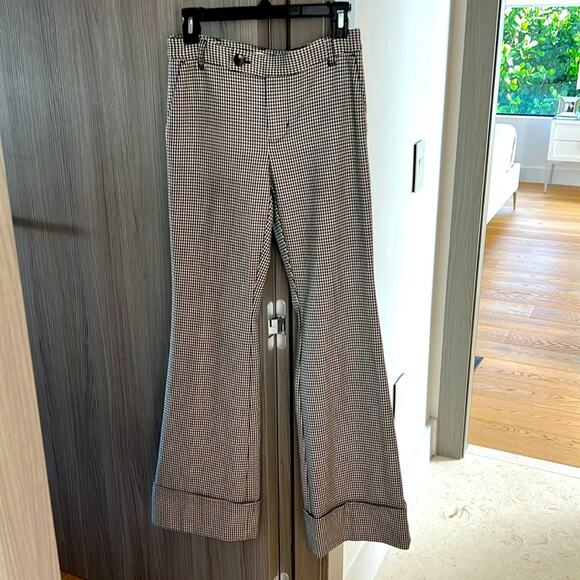NEW! ANTHROPOLOGIE MAEVE flare wide cuffed herringbone trousers 0 - Picture 12 of 14